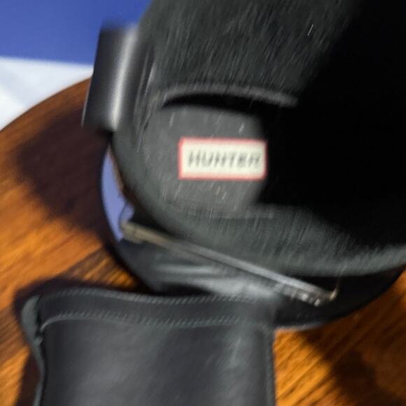 Hunter Black Boots with Gold Buckle w/Red Pouch Bundle - Picture 7 of 8